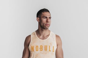 Nobull Tie-Dye Men's Tank Tops Yellow | Australia (LE6879)